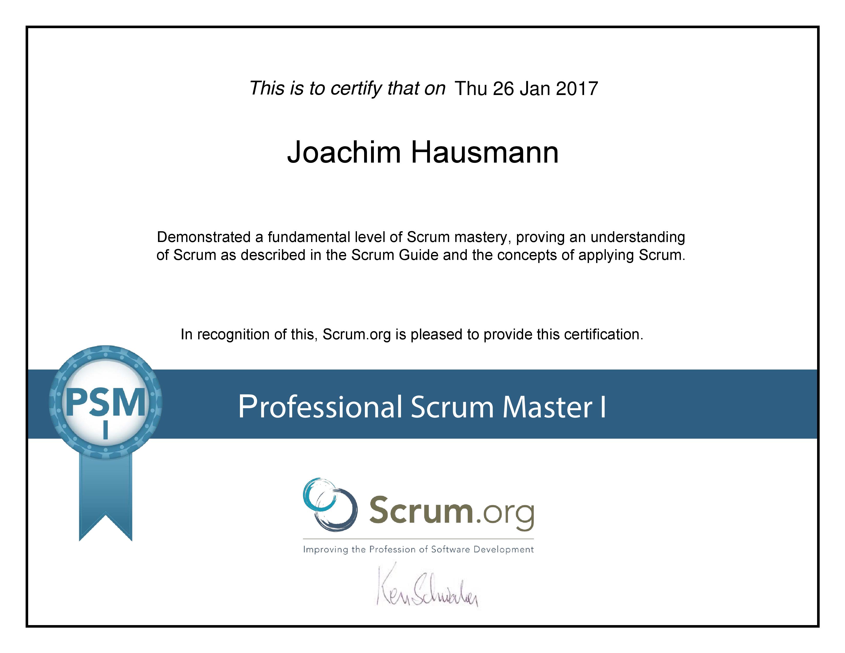 Professional Scrum Master I